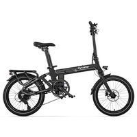 bicicleta electrica plegable cyrusher sonder 48 v 10 ah negra