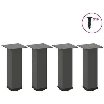 Patas Para Mesa De Centro (4 Unidades), Antracita, 30-32 Cm, Acero Vidaxl