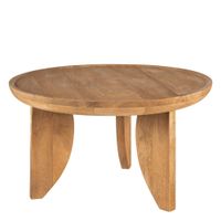 mesa baja redonda de madera maciza o84cm - madera clara