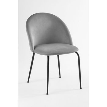 Pack 6 Sillas Black Dalnia Terciopelo De Terciopelo 86*46*40 Cm - Gris Claro