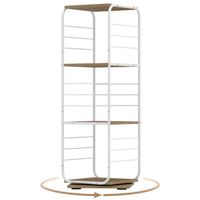 costway estanteria giratoria de 4 niveles torre 360 con estructura metalica ahorra espacio esquinera estante para 210 discos para oficina salon natural
