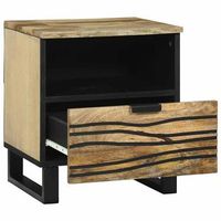 mesita de noche - mesilla de noche marron 40 x 33 x 46 cm madera maciza de mango mc6723