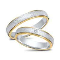 alianzas 8 quilates oro blanco amarillo con diamante