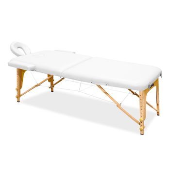Camilla De Masaje De Madera Mr6150 Blanca
