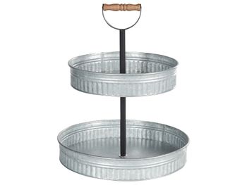 Soporte para tartas de 2 pisos  plateado