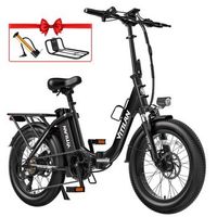 bicicleta electrica plegable vitilan u3 - 48 v 13 ah - cuadro bajo negro