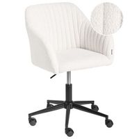 silla de oficina giratoria moderna con reposabrazos altura ajustable boucle blanco crema venice