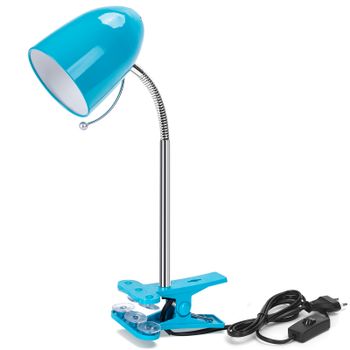 Aigostar Lámpara de Escritorio con Pinza Retro, Lampara Lectura Pinza sin Bombilla, Flexo LED Escritorio con Pinza para Cama Compatible con Bombillas Modelo E27 (Máx. 240V), cable de 153 cm