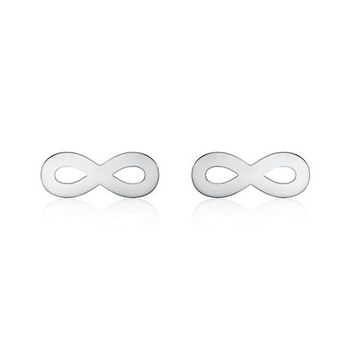 14 quilates pendientes de oro blanco infinity para mujer