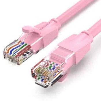 Cable de red Vention IBEPH Cat.6 RJ45 2m Rosa 1000Mbps PVC chapado en oro
