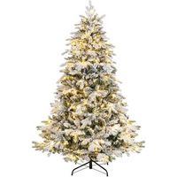 180 cm arbol de navidad nevado costway pe y pvc arbol de navidad con luces incorporadas