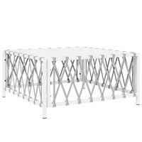 mesa de jardin  mesa de exterior tela tejida blanco 70x70x34 cm