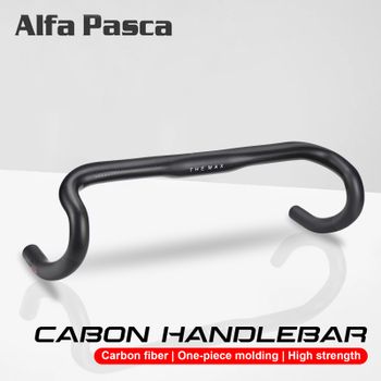 Manillar de fibra de carbono Alfa Pasca 31,8, barra doblada de caída de 380/400/420/440mm, enrutamiento de manillar de bicicleta de carretera, accesorios de bicicleta de carreras