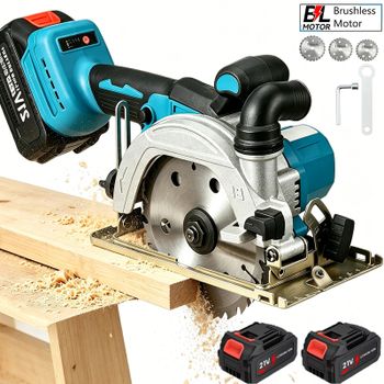Sierra Circular Eléctrica Inalámbrica de 21V, 6 Pulgadas (150mm), Sierra para Trabajos en Madera, Herramienta Eléctrica Multifuncional para Bricolaje, Compatible con Batería Makita