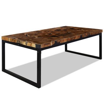 Mesa De Centro 110x60x40 Cm Resina - Negro