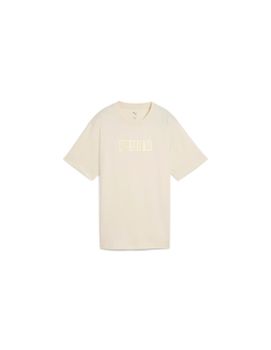 Camiseta Puma Maximal Metallic Relaxed Mujer Beige