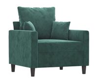 vidaxl sillon de terciopelo verde oscuro 60 cm
