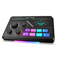 mezclador de audio fifine sc8 con iluminacion rgb y cambiador de voz preamplificador de microfono xlr 3 modos de ecualizacion plug  play para juegosstreamingpodcasts