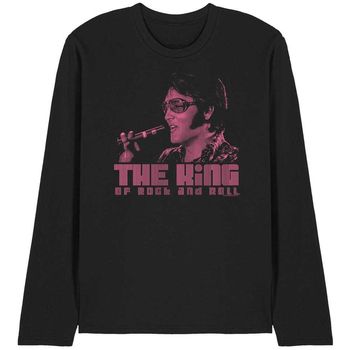Elvis Presley Camiseta manga larga The King para hombre