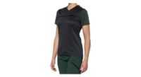 maillot de manga corta 100  ridecamp charcoal grey forest green para mujer