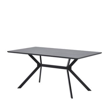 Mesa de comedor rectangular de acero negro