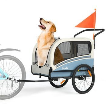 Remolque Para Mascotas Sepnine 10202ns, Max 50kg, Manija 6 Niveles, Para Mascotas - Gris Azul