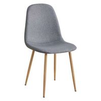 pack 2 sillas james comedor acero y polipiel asiento tapizado en poliester color gris