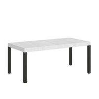 mesa extensible everyday premium 200304x90 cm fresno blanco patas antracita