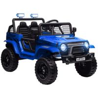 aiyaplay coche electrico para ninos con suspension suave control remoto luces led claxon motores de 12v de plastico y metal azul   aosom espana