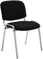 silla con patas de metal y asiento en tela negro