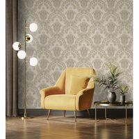 papel pintado vinilico de damasco hindu efecto textura de tela tejida en relieve - alexander damask 676431 de gaulan - rollo de 10 m x 106 m