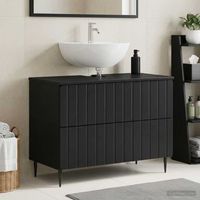 vidaxl mueble de lavabo para bano zwolle negro 82 x 41 x 585 cm