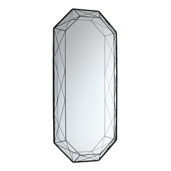 Espejo de pared de metal negro cm. L.55 x p.8 x al.120