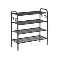 zapatero estante metalico para zapatos con ganchos laterales 4 niveles 28 x 68 x 70 cm