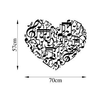 Decoración Pared De Metal Musical Love-507 Negro 70x57 Cm