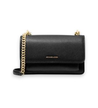 Michael Kors para mujer. 30T4GC7L3T Bolso de hombro de piel logo negro (OSFA), Casual