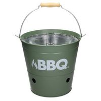 cubo de parrilla con rejilla asa de transporte o25cm verde ecd germany