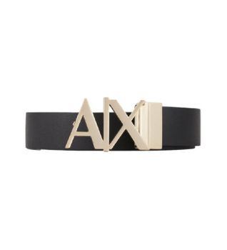 A|X Armani Exchange para hombre. 951017CC50571820 Cinturón de piel negro, marino (36), Casual, Clásico