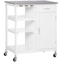 carrito de cocina 76x48x88 cm blanco