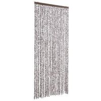 cortina mosquitera chenilla marron y beige 90x220 cm vidaxl