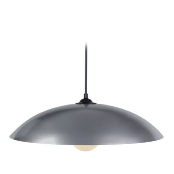 Lámpara de suspensión  cúpula metal negro pantalla aluminio