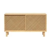 aparador 2 puertas de madera natural de celosia 120 cm sin barnizar