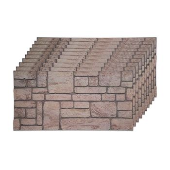 Set de 10 paneles decorativos piedra natural beige 100x50cm (5 m2)