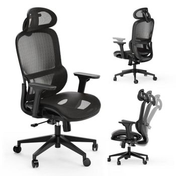 SENSE7 Neyo Silla de Escritorio Ergonómico Ajustable Transpirable Negro
