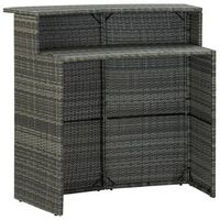 mesa alta de jardin  mesa de exterior ratan sintetico gris 120x55x110 cm