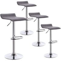 juego de 4 taburetes de bar giratorio 360 cuero sintetico  metal 395 x 385 x 84 cmgriswoltu