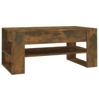 mesa de centro con estante diseno moderno y contemporaneo 102 x 55 x 45 cm madera de ingenieria marron dec038384