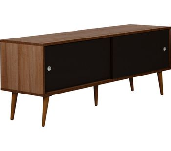 OUTLINE Retro 1400 1400 mm TV Stand - Walnut & Black, Black