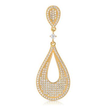Colgante de plata chapada en oro amarillo con micro pavé