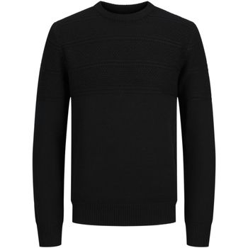 Jack & Jones Jersey 12258698 JJJERRY KNIT CREW NECK AW24 BLACK para hombre